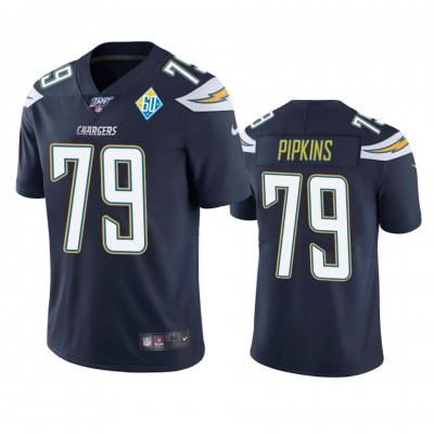 Los Angeles Los Angeles Chargers #79 Trey Pipkins Navy 60th Anniversary Vapor Limited NFL Jersey Men's